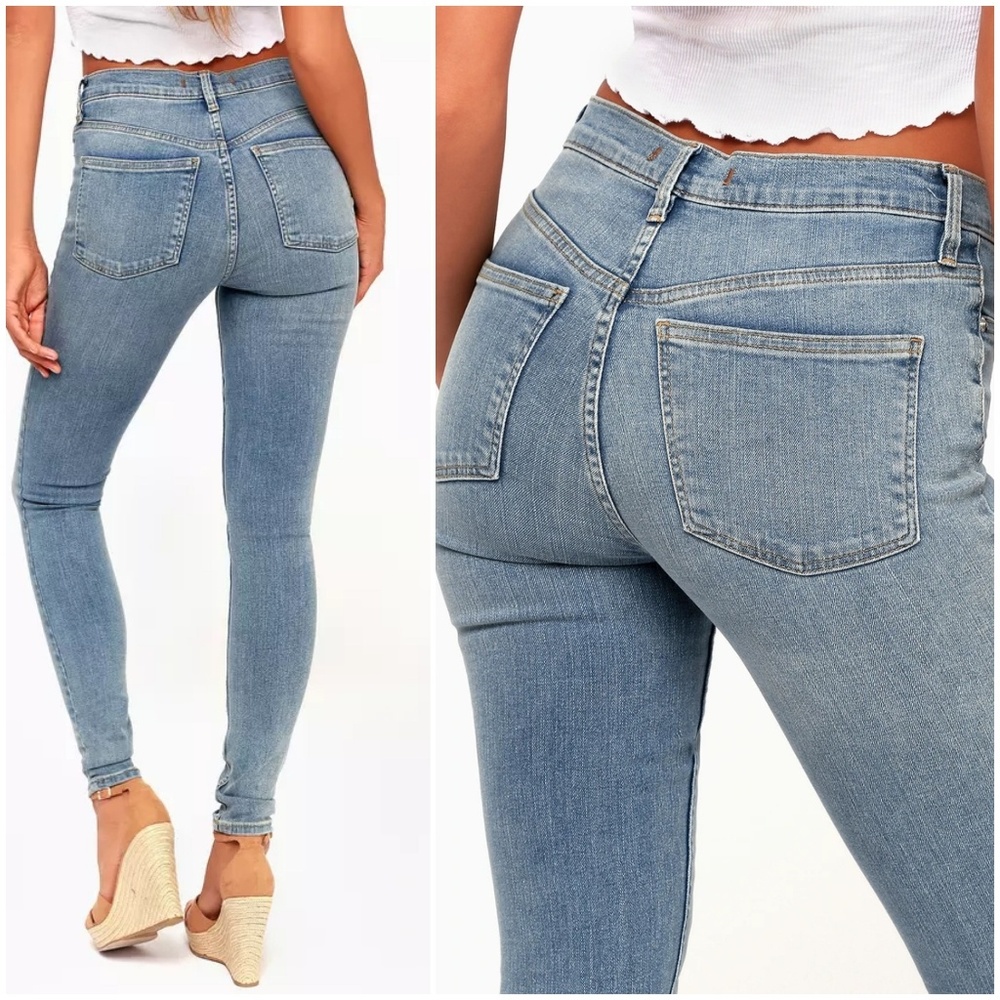 Free People Long & Lean mid hi waist jeggings jean - Picture 4 of 8
